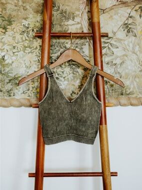 Bronze Green Padded Bralette NEW Size L/XL